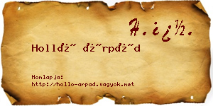 Holló Árpád névjegykártya