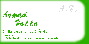 arpad hollo business card